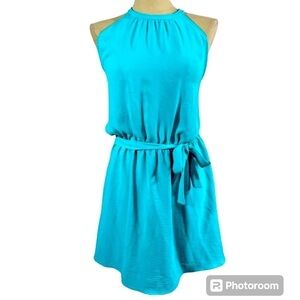 Women’s Vision USA Turquoise halter top style dress.